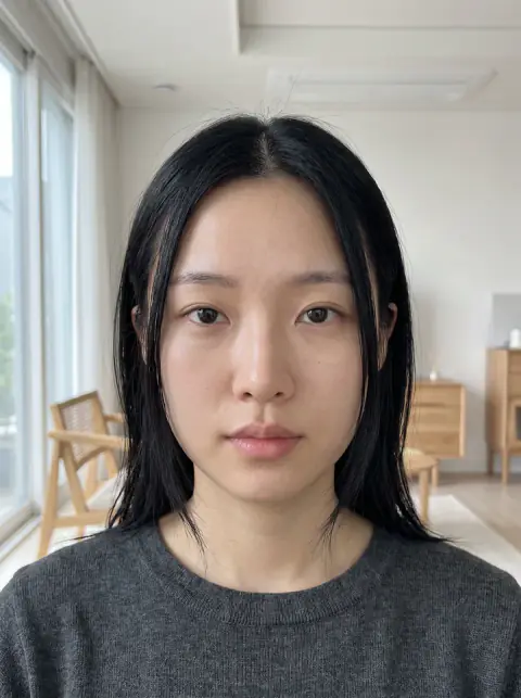 두 번째 인물의 정면 참고 사진 예시